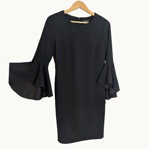 Minimalist Bell Sleeve Midi Cocktail Dress Liz Claiborne NWT